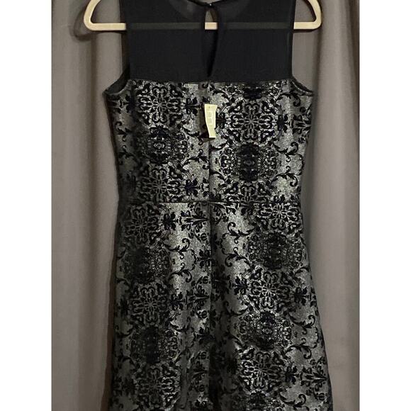 NWT MAURICES WO SIZE Small Black velvet accent design Silver Metallic dress - Picture 11 of 12